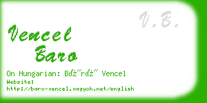 vencel baro business card
